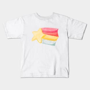 Shiny shooting star with rainbow Kids T-Shirt
